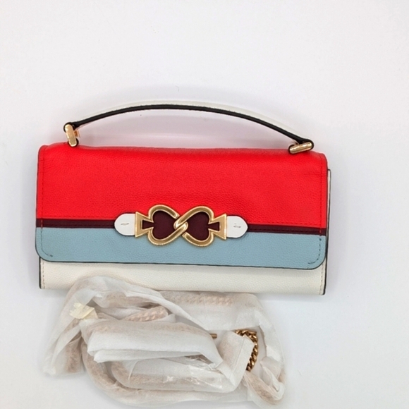 Kate Spade New York Toujours Stripe Top-Handle Crossbody Optic White Multi WOC